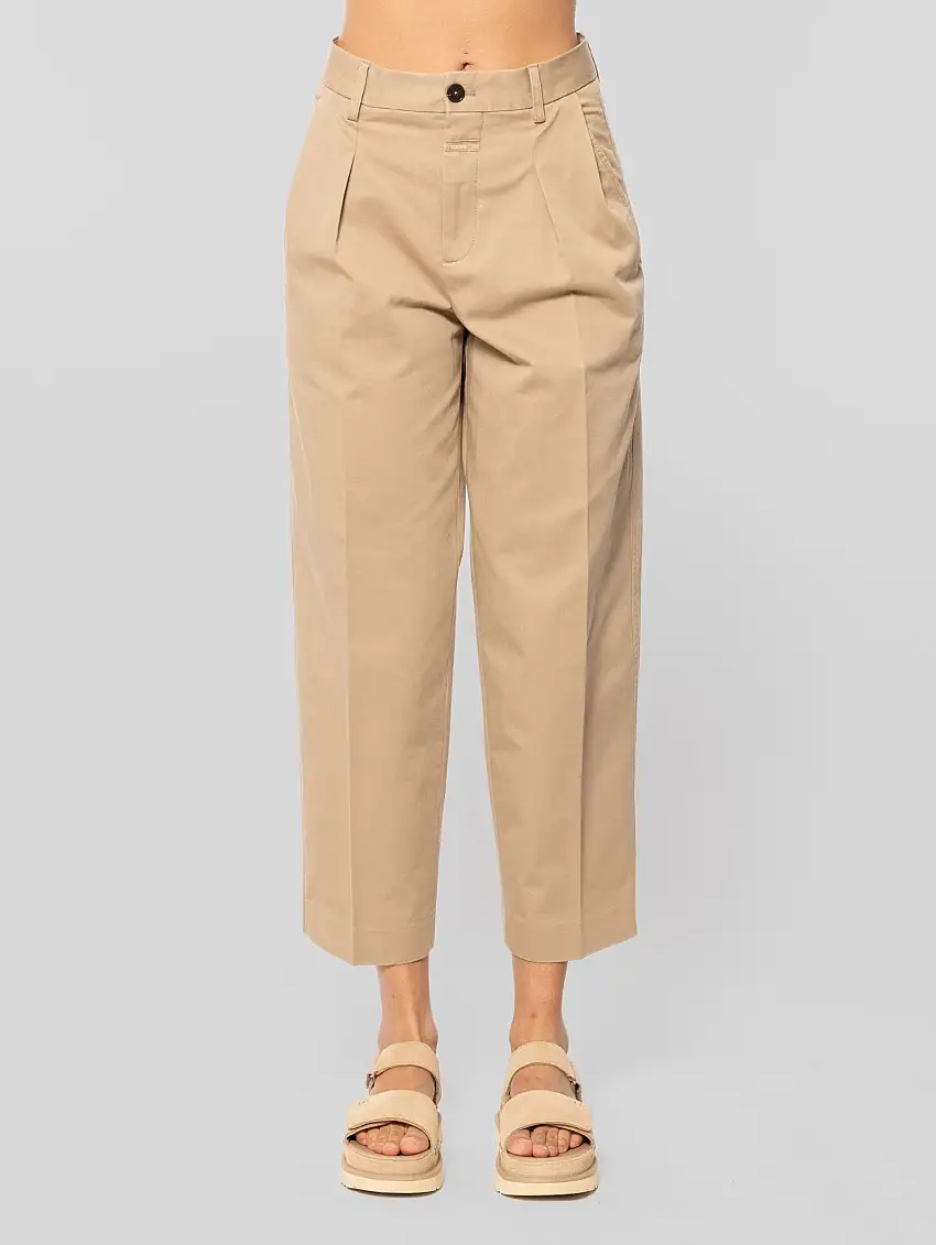 Pantaloni Chino Cropped Beige