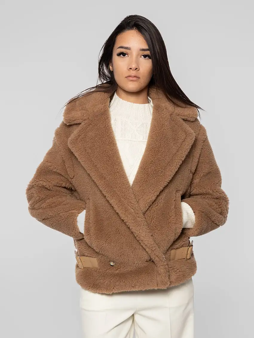 Biker in Tessuto Teddy Vanadio Cammello