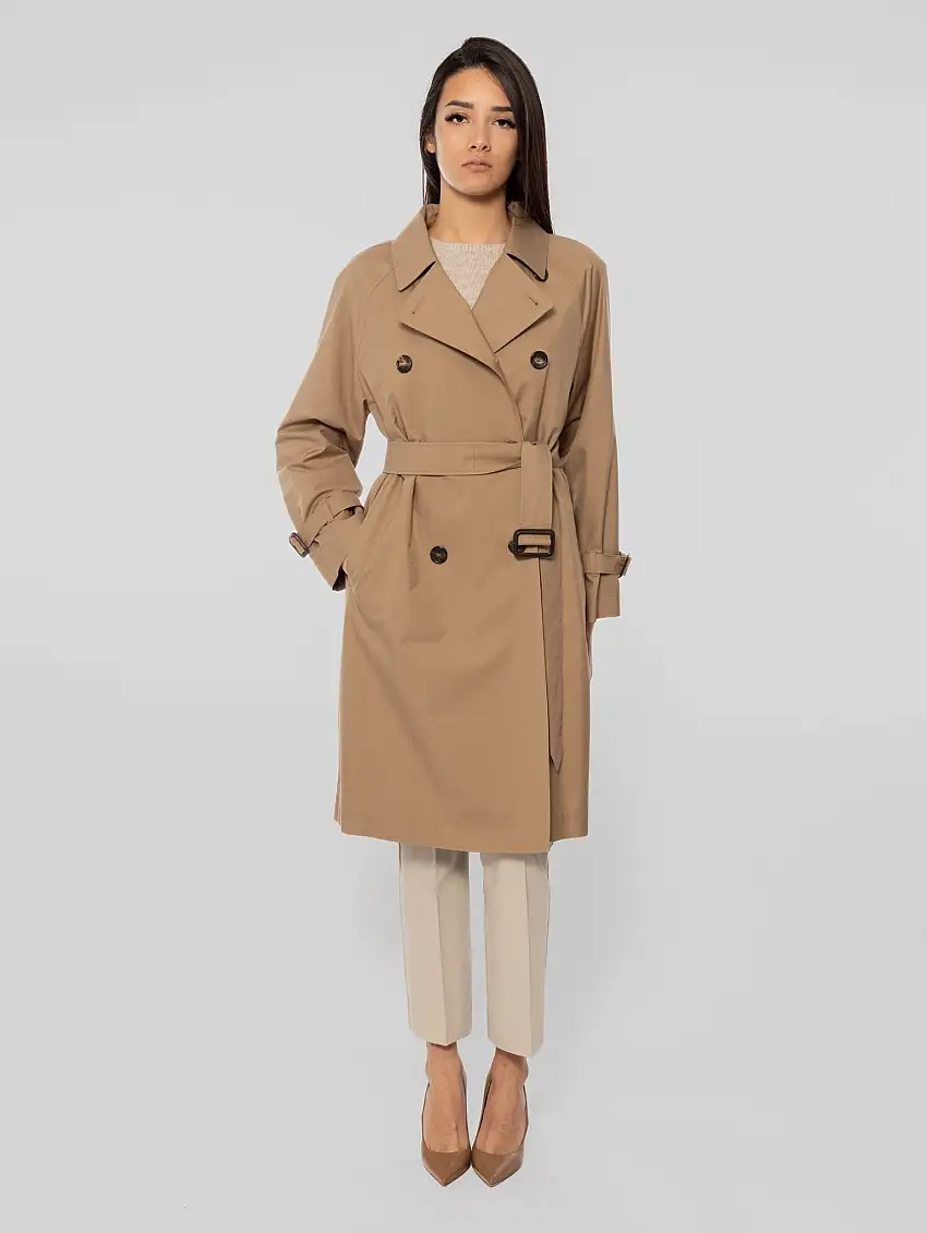 Trench Midi in Twill Antigoccia Ctrench Cammello