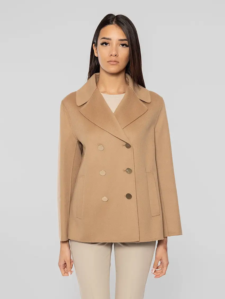 Giacca Doppio Petto in Lana Margot Cammello