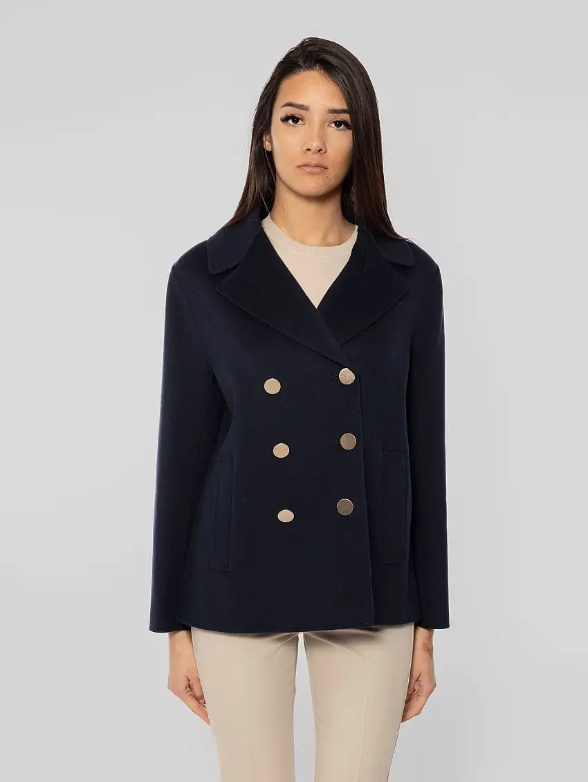 Giacca Doppio Petto in Lana Margot Blu Notte