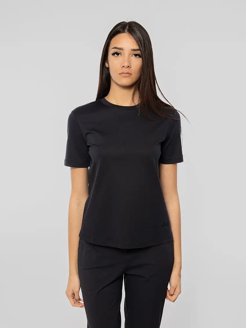 T-shirt con Ricamo sul Fianco Opunzia Blu