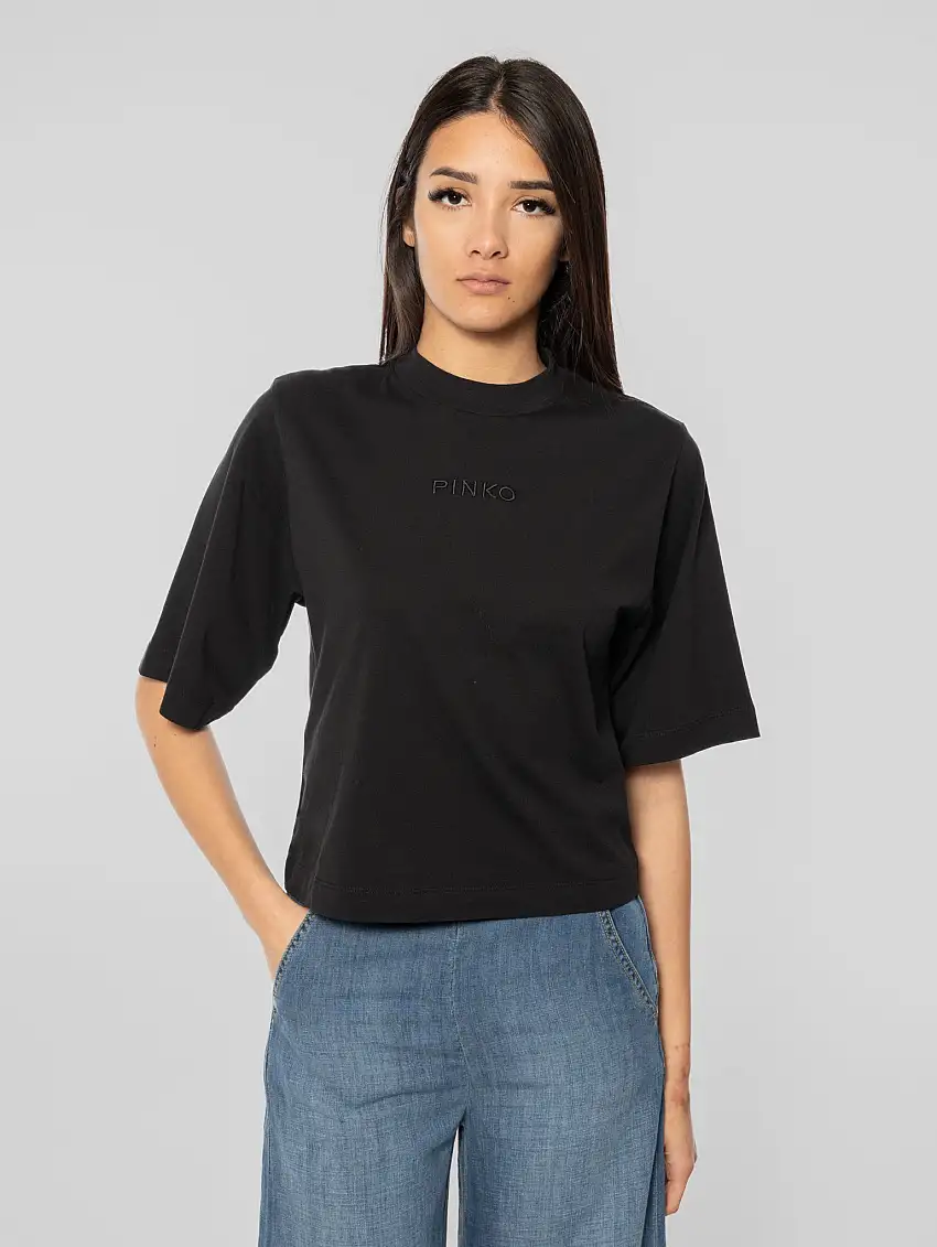 T-shirt Oversize con Logo Nero