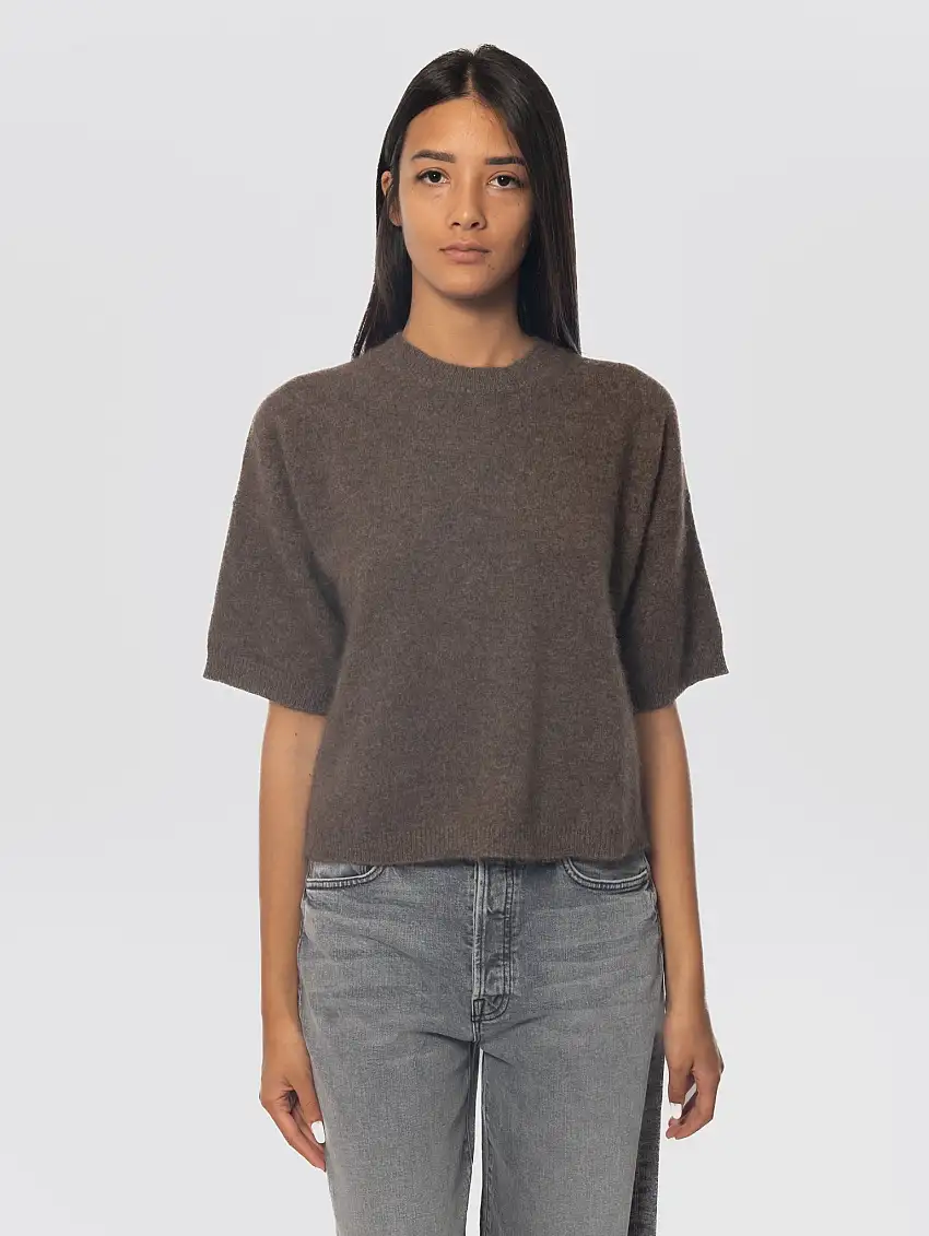 Maglia Girocollo in Racoon Castagna