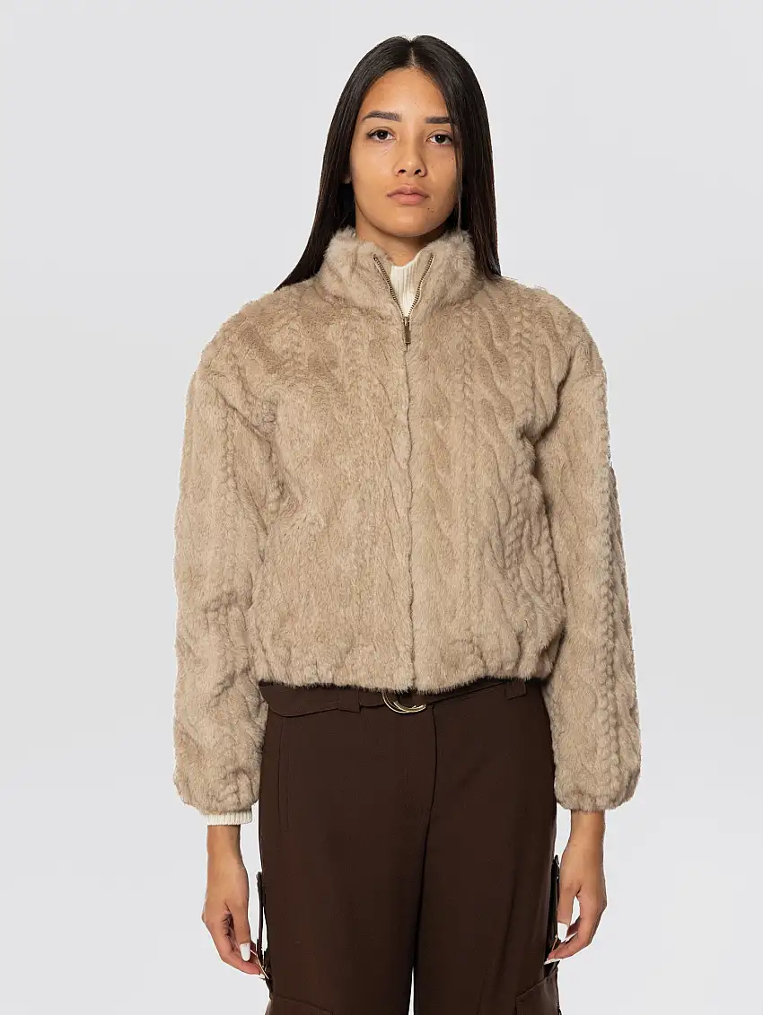 Bomber in Pellicia Ecologica Tortora