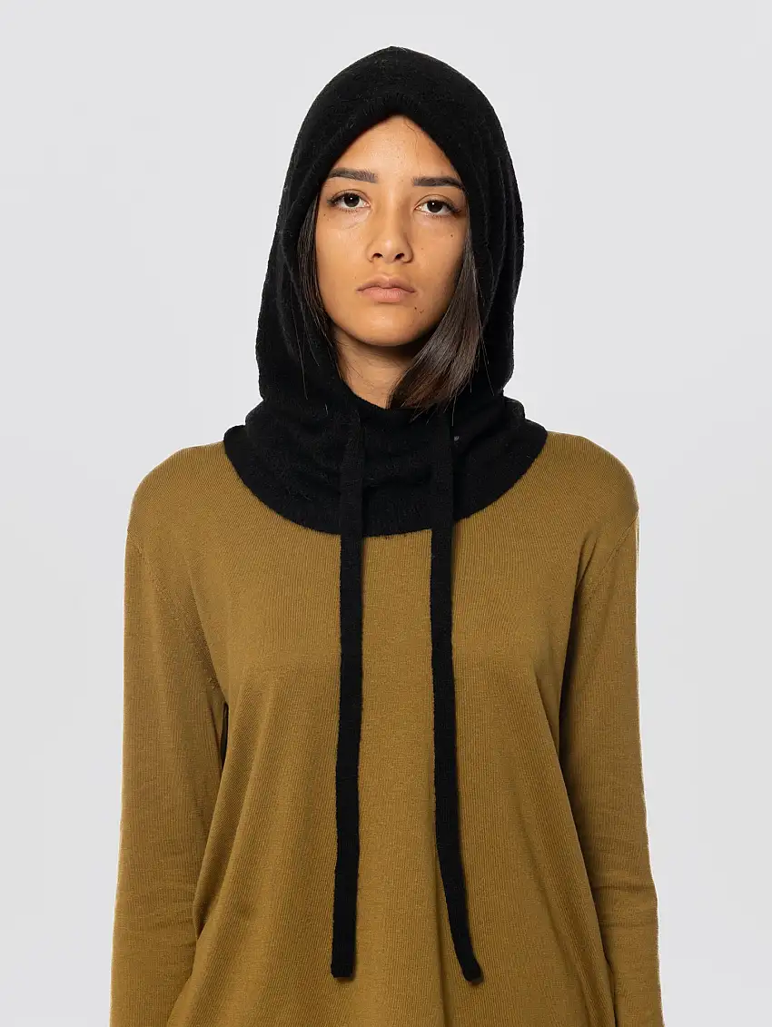 Balaclava in Lana Traforata Nero