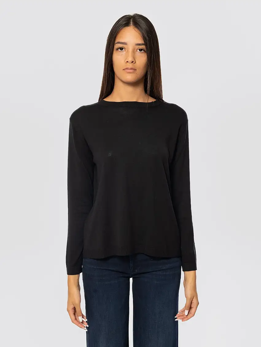 Maglia con Scollo a Barca Nero