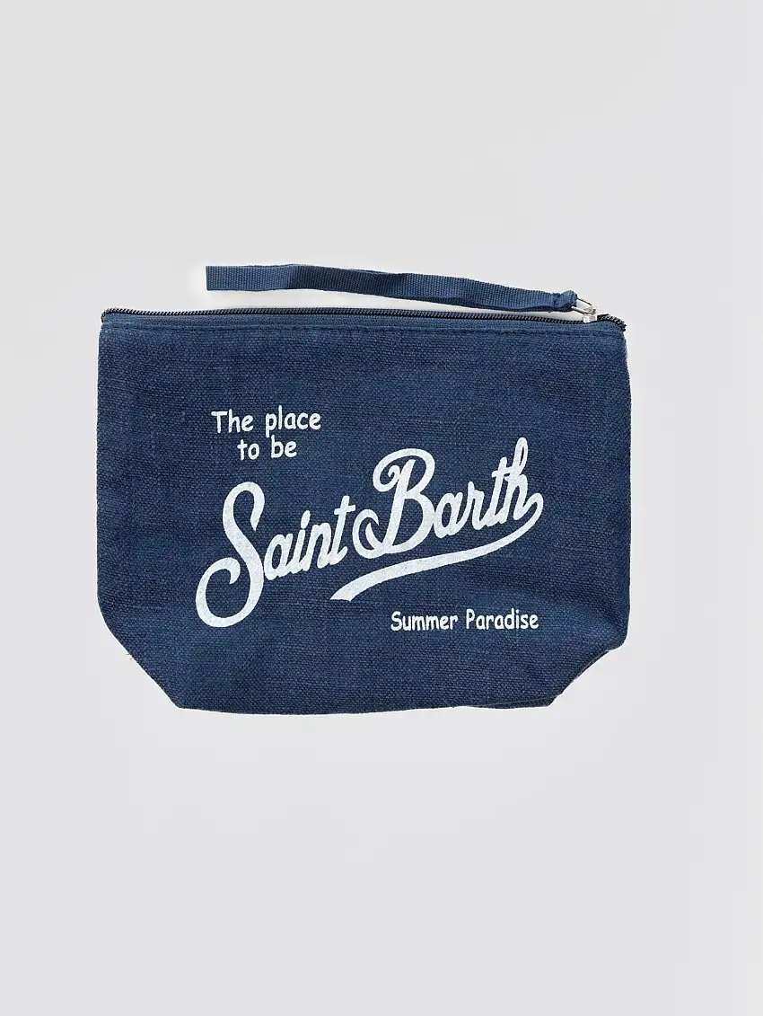 Pochette in Lino Aline Blu Navy