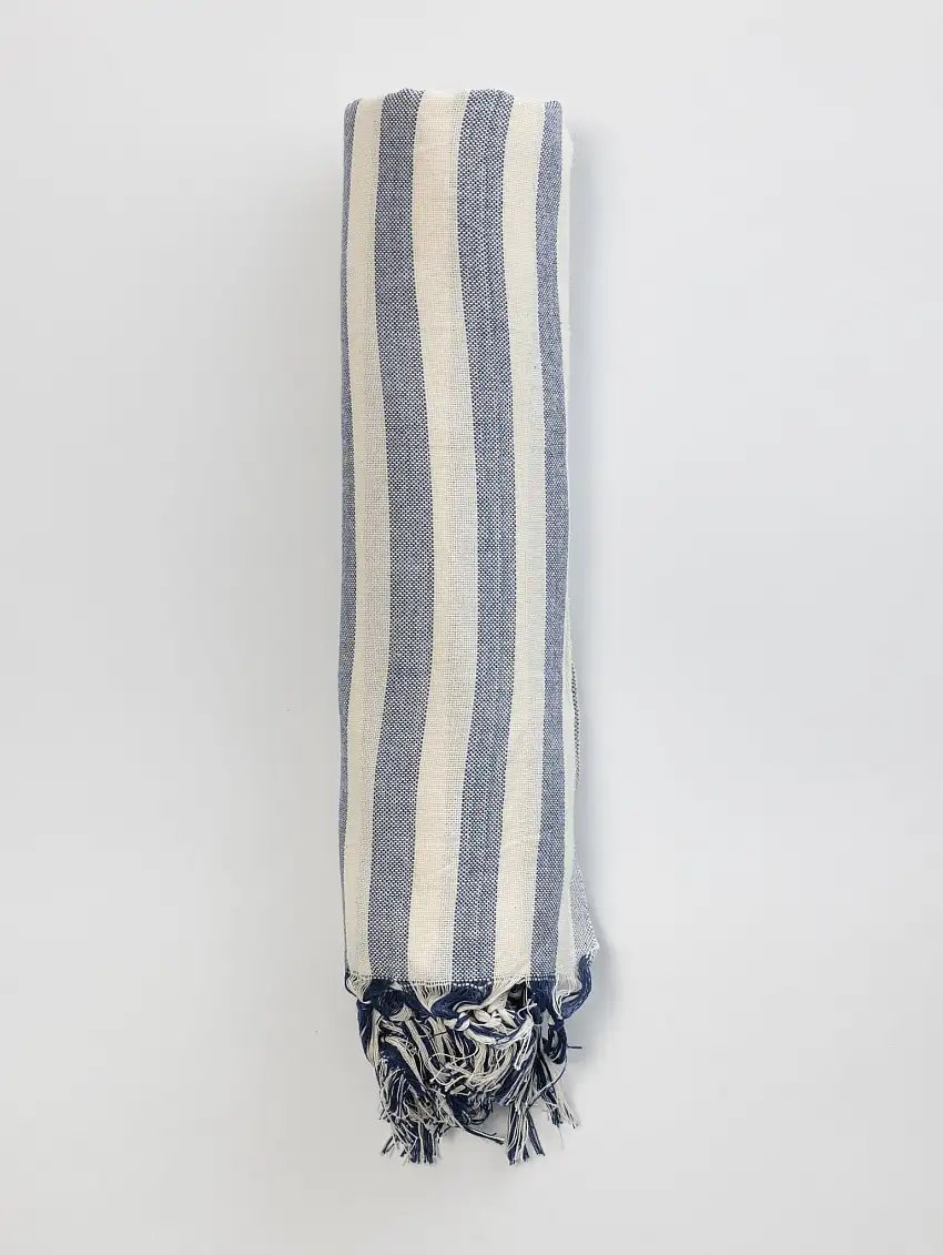 Telo da Mare a Righe Sottili Blu