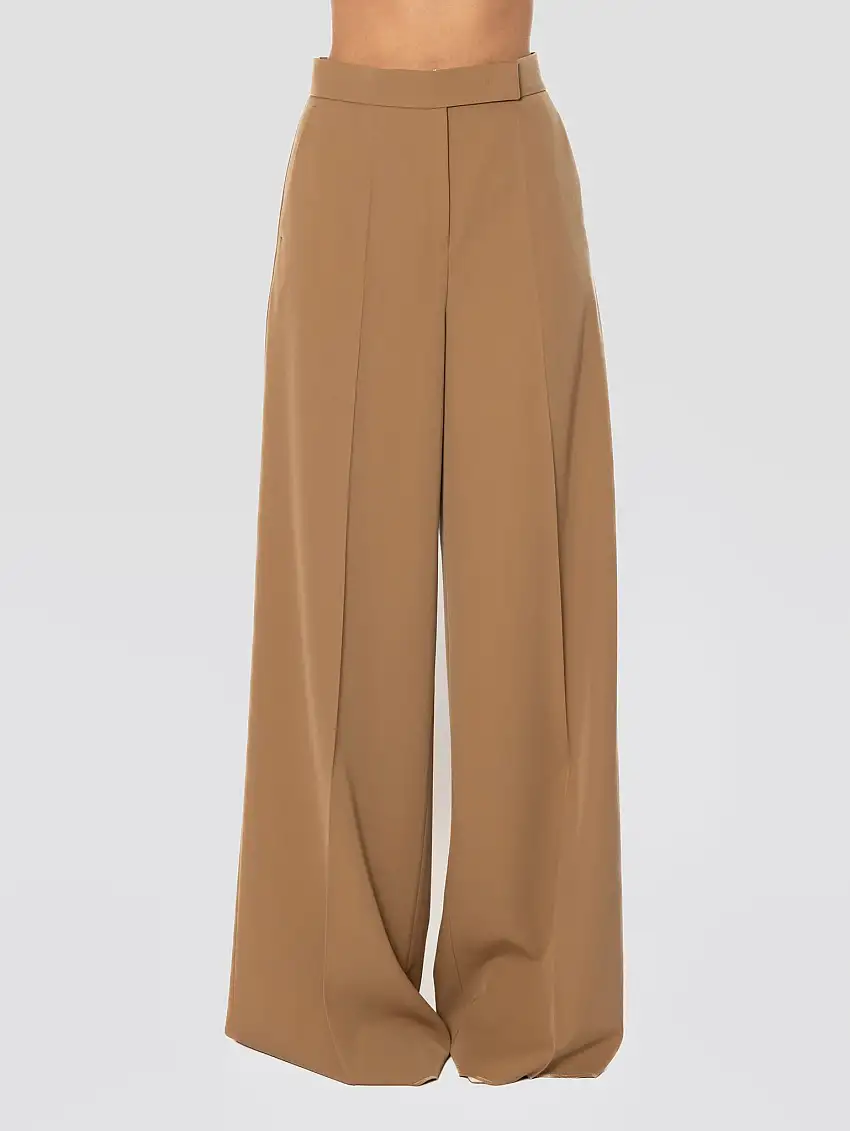 Pantaloni in Gabardina di Lana Cammello