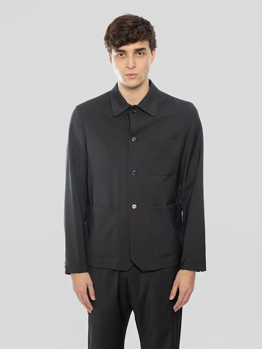 Overshirt Visal in Fresco Lana Piombo