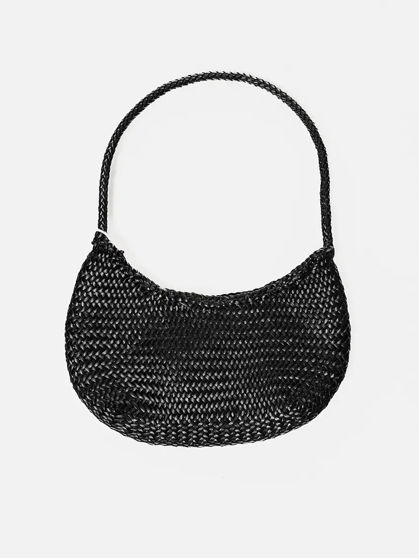 Borsa in Pelle Intrecciata Nova Luna Nero