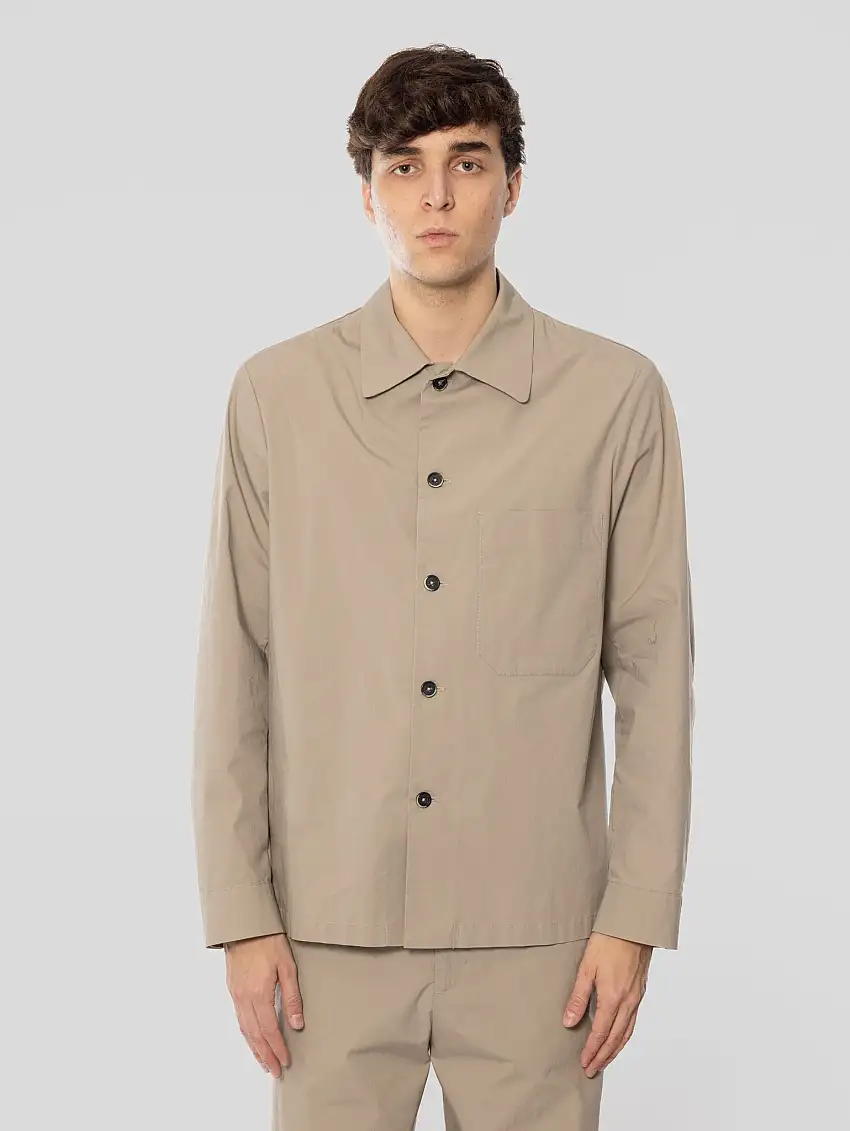 Overshirt in Tela di Cotone Cedrone Sabbia