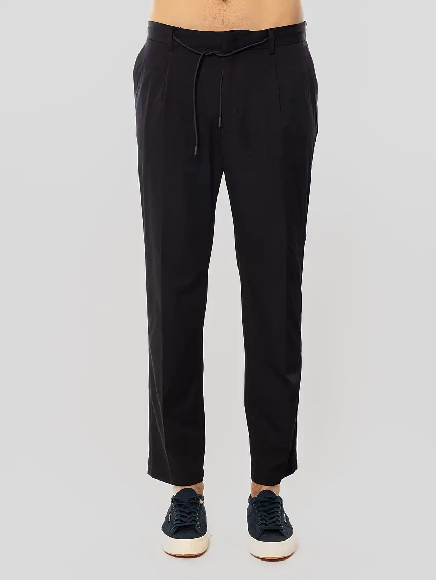 Pantaloni con Coulisse in Tessuto Tecnico Blu