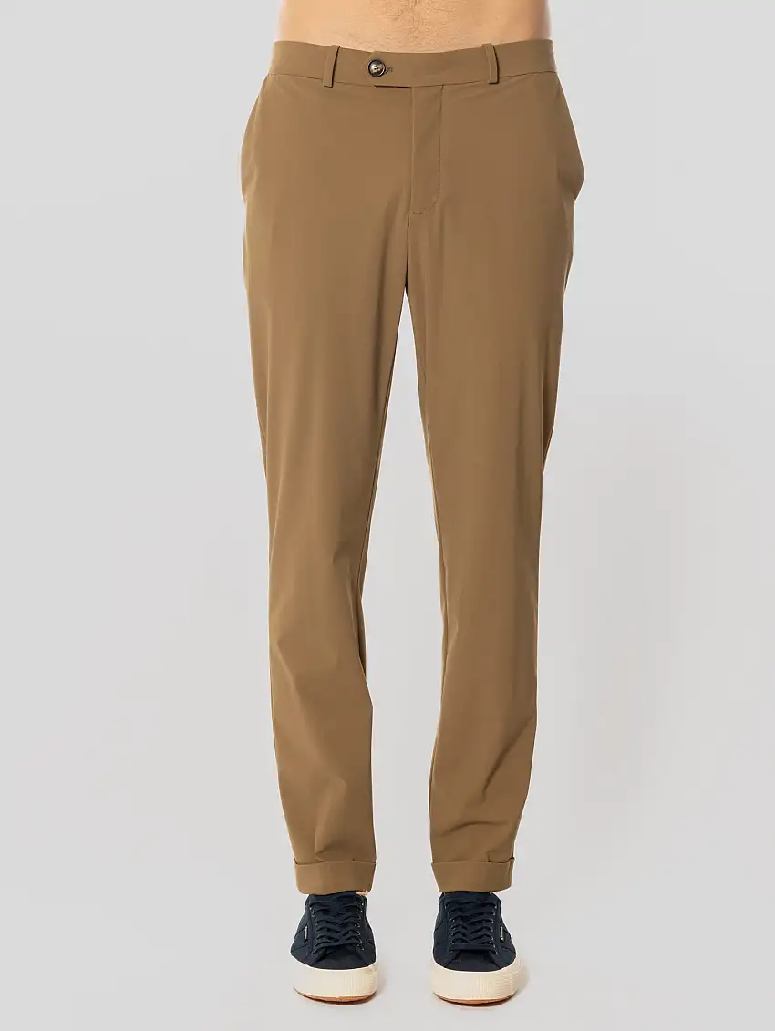 Pantaloni Chino in Tessuto Surflex Stretch Taupe