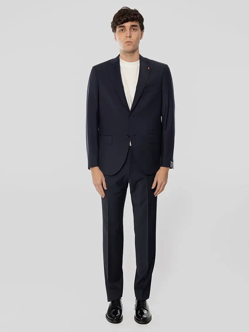 Completo Sartoriale in Misto Lana Vergine Blu Navy