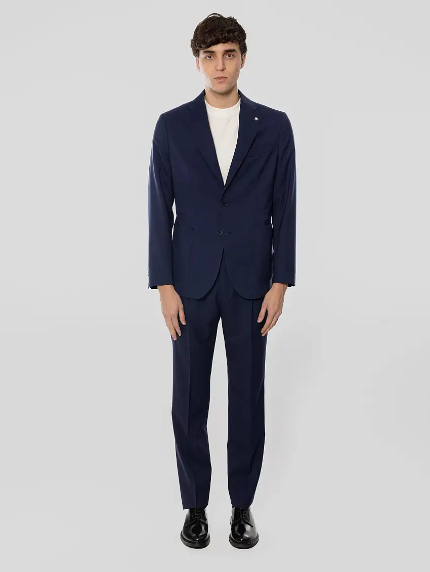 Completo in Fresco Lana Stretch Blu