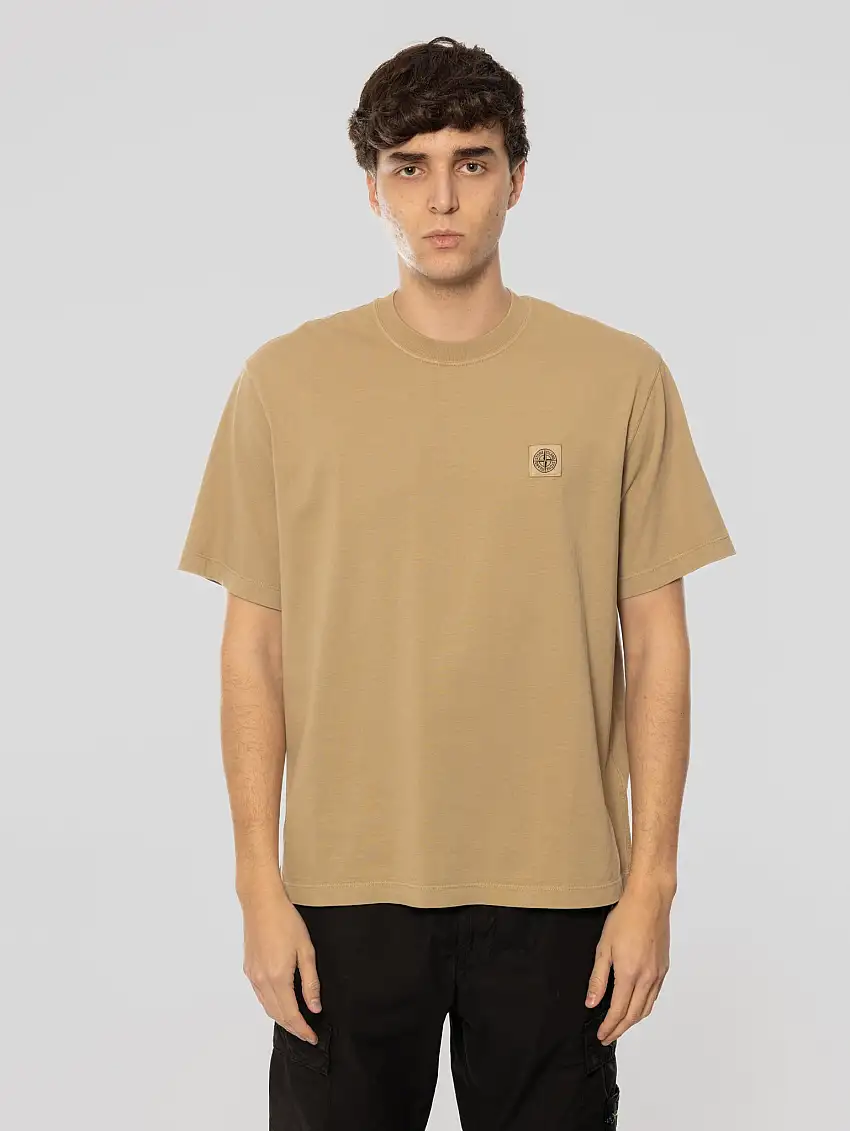 T-shirt Girocollo con Patch Compass Biscotto