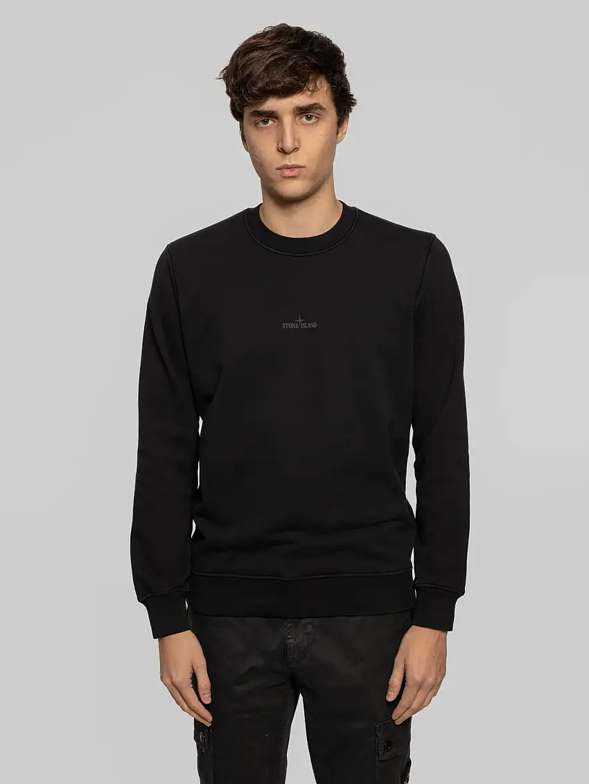 Felpa con Logo Compass Nero