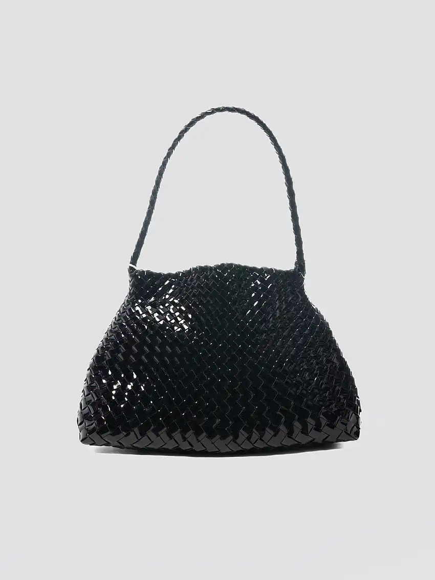 Borsa a Spalla Compatta Santa Maria Mini Nero Lucido