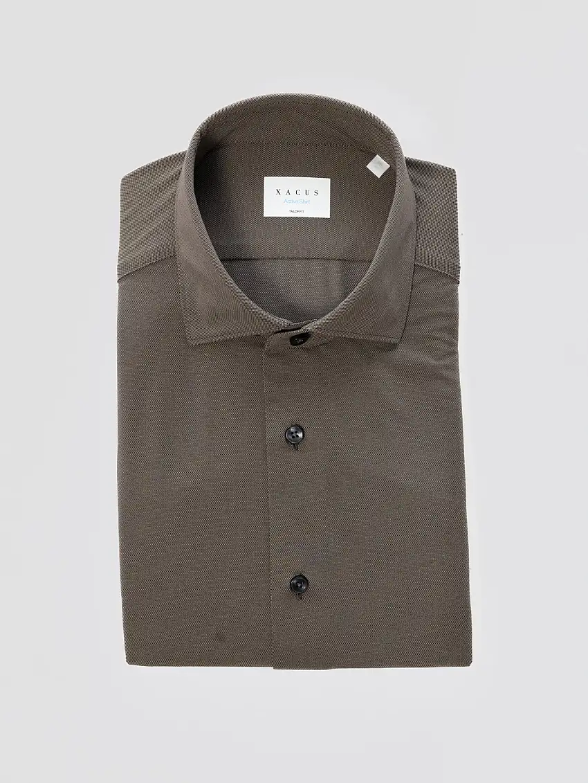 Camicia Active Shirt in Twill Marrone