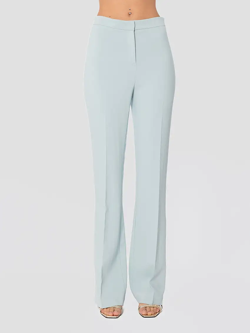 Pantaloni Svasati in Cady Tecnico Azzurro