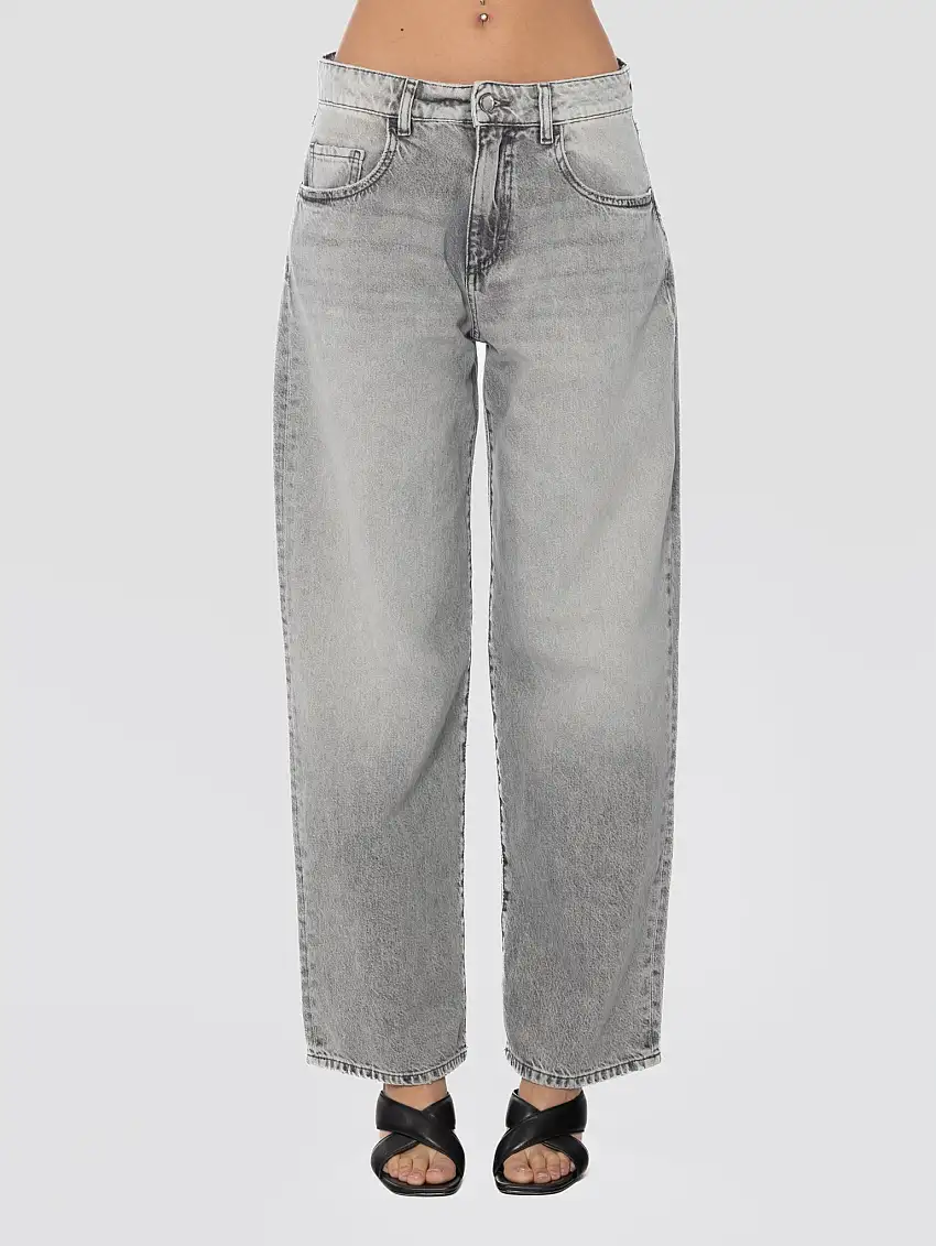 Denim Bea Wide Leg Regular Grigio