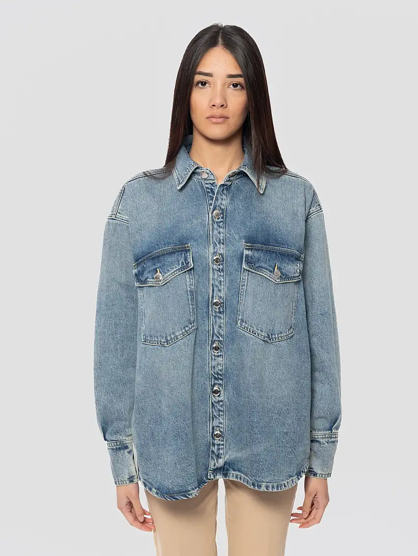 Camicia Oversize in Denim Blu