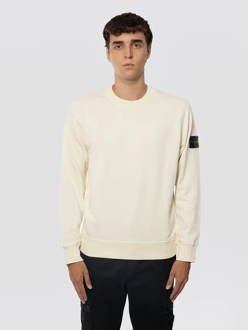 Felpa Girocollo in Cotone Avorio
