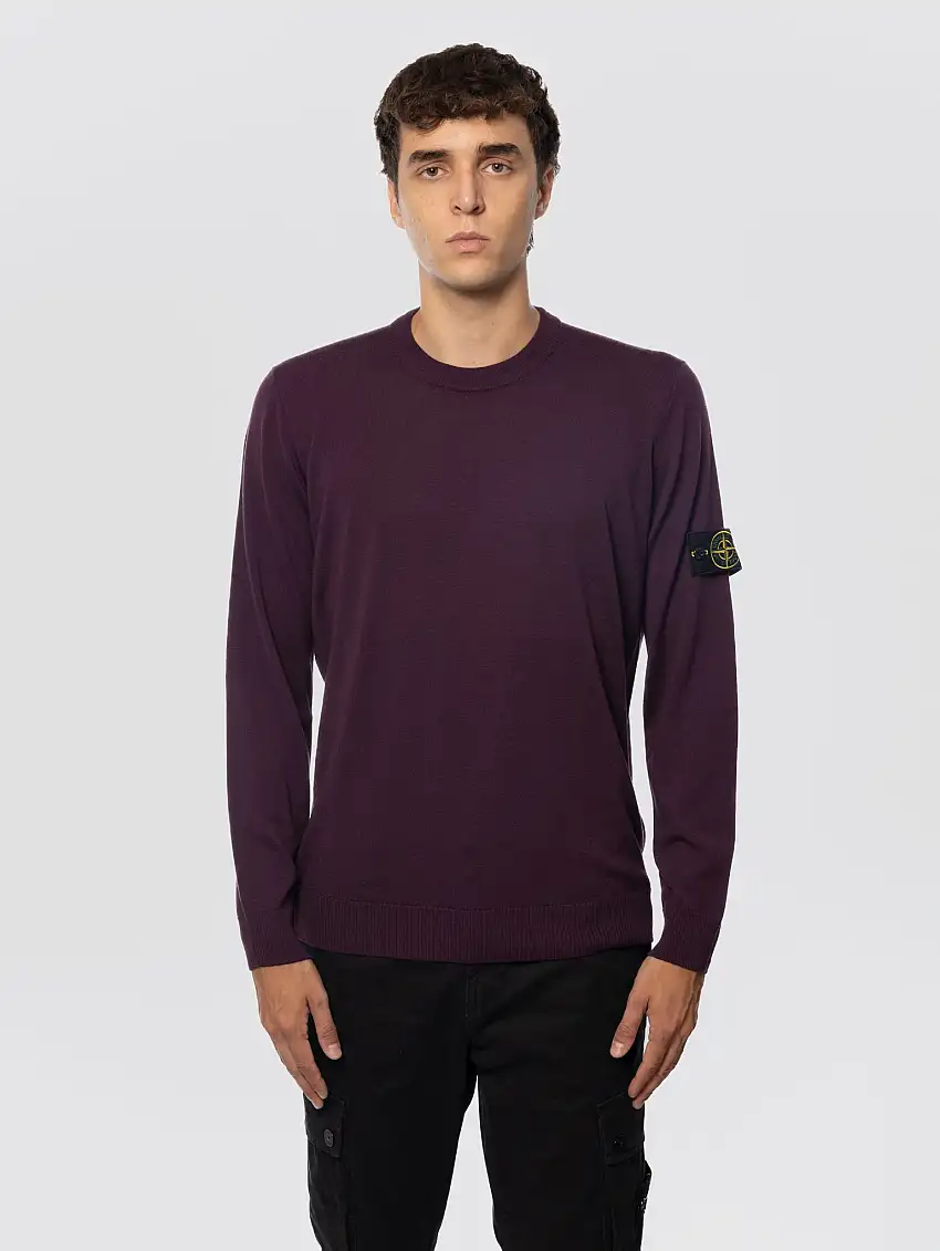 Maglione Girocollo in Lana Finezza 14 Amaranto