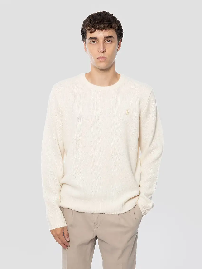 Maglia Girocollo in Soffice Misto Alpaca Crema