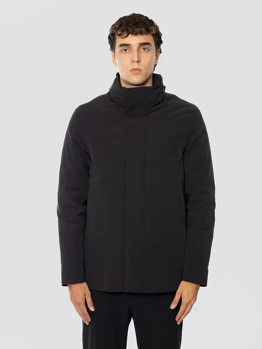 Giaccone Field Jacket con Cappuccio Nascosto Nero