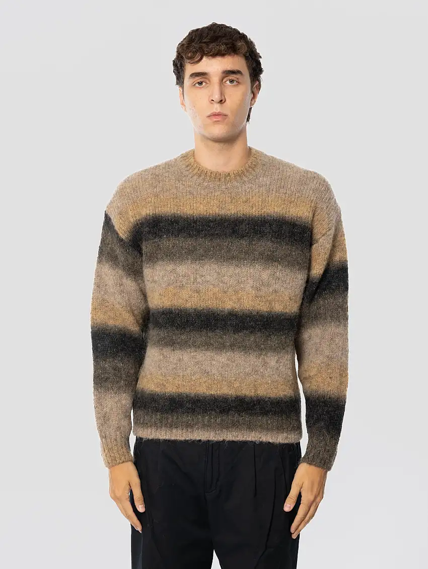 Maglione in Alpaca Punto Jersey Khaki