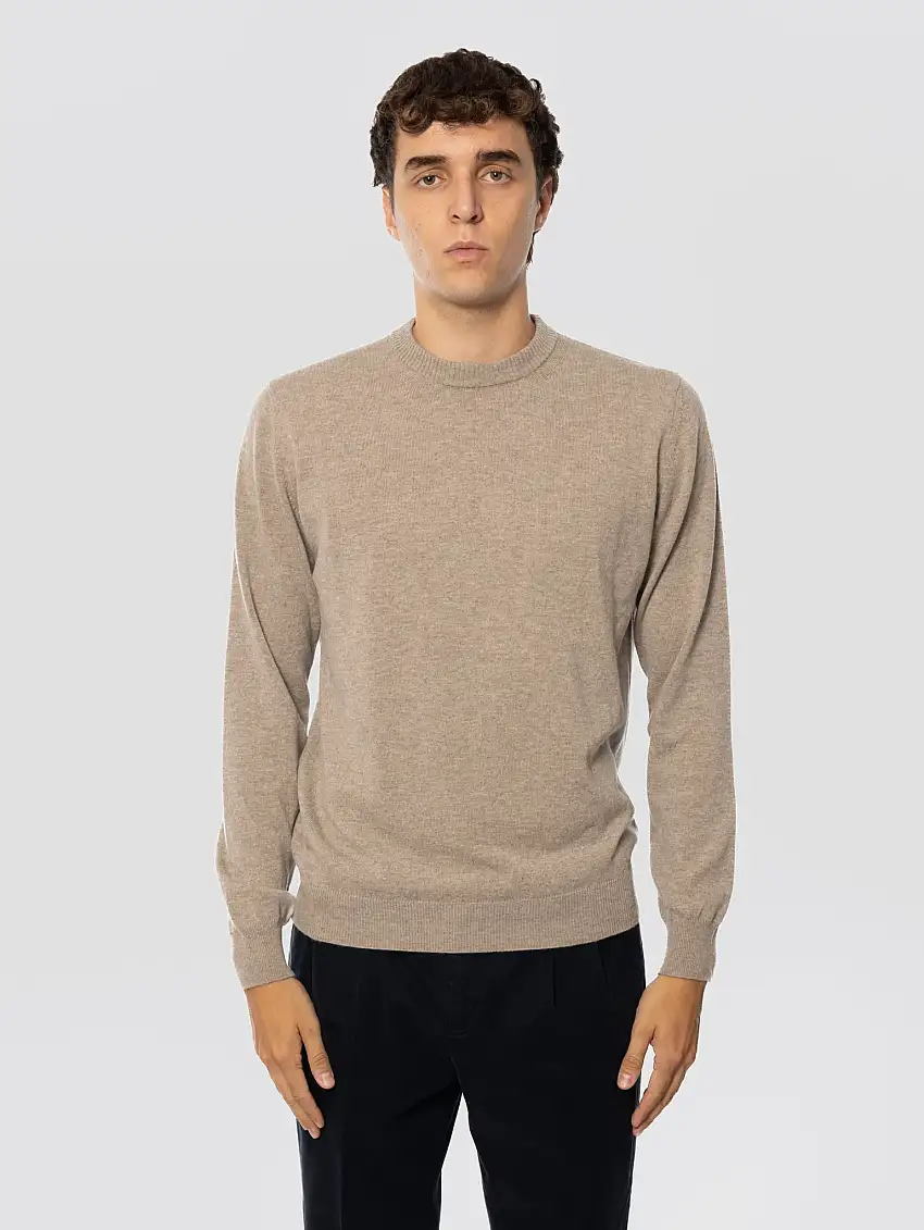 Maglione in Lana e Cashmere Greige