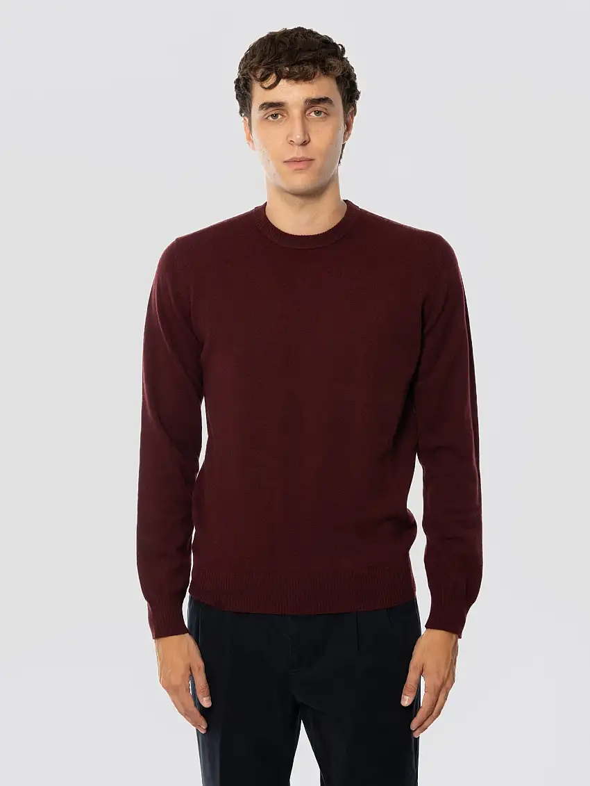 Maglia Girocollo in Lana Geelong Ciliegia