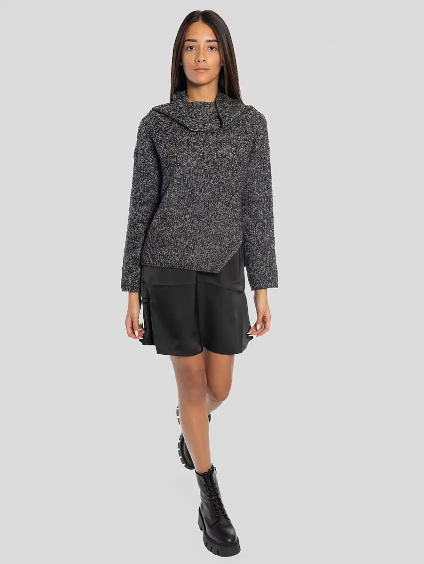 Abito Sottoveste con Maglia Removibile Nero/Grigio