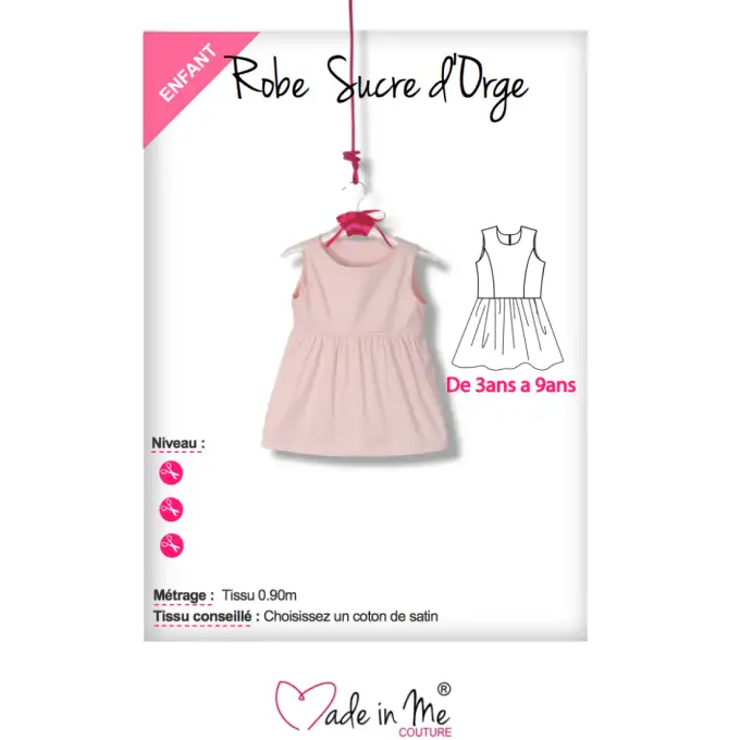 patron termoadesivo vestito bambino bastoncino di zucchero