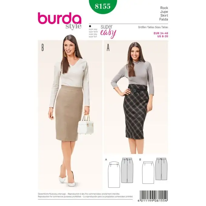 Modello burda 8155 gonna