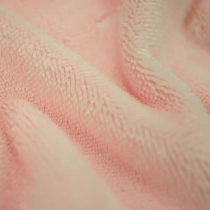 Tessuto spugna bambù doudou rosa pallido