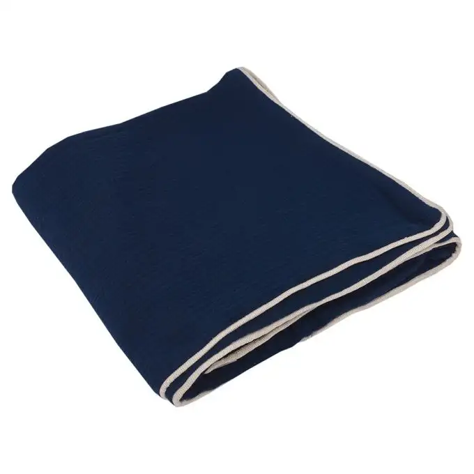 Plaid doppia garza blu navy 100x130 cm