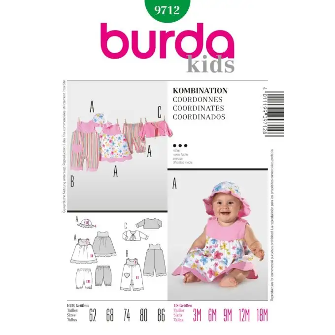 Modello burda 9712 per bambini