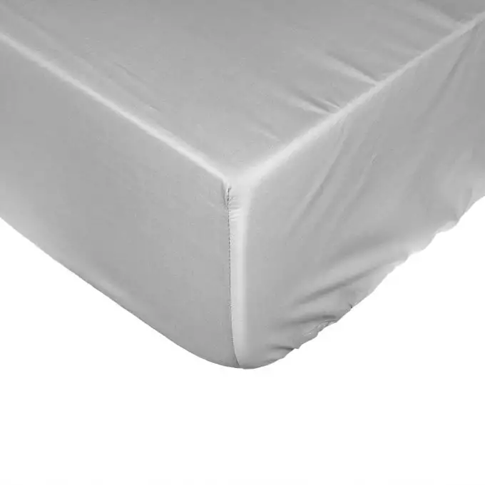 Lenzuolo con angoli in cotone percale grigio 140x190 cm