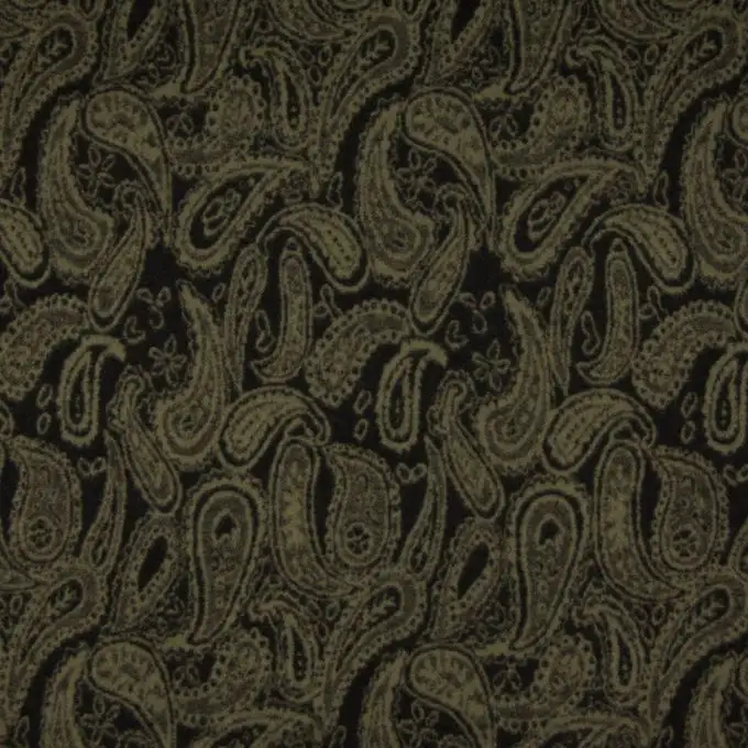 Tessuto jersey jacquard fiore kaki