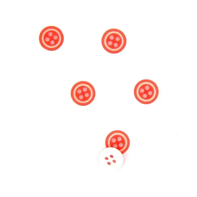 bottoni rossi e bianchi 10 mm
