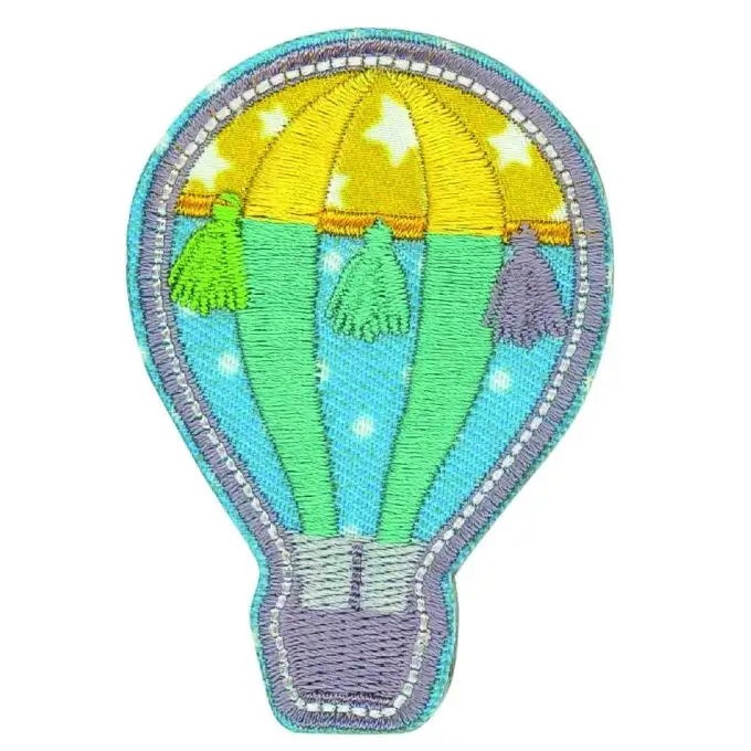 Distintivo mongolfiera gialla e blu