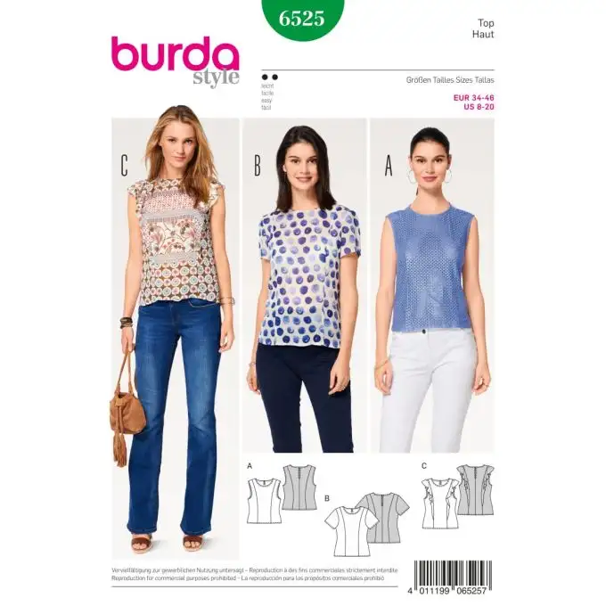 Modello burda 6525 top