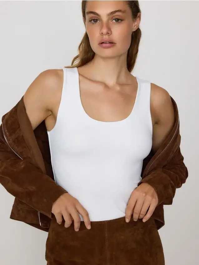 Top semplice Colore bianco