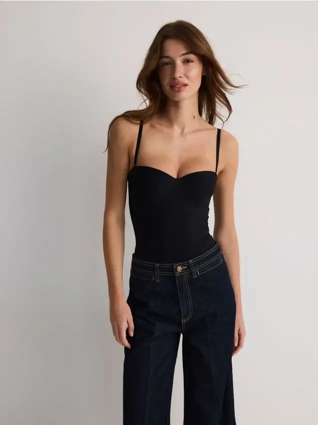 Body con coppe modellate Colore nero