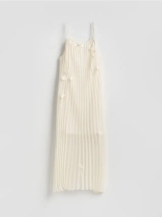 Abito con applicazione floreale Colore panna