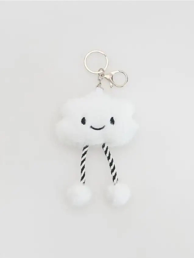 Portachiavi con pelo Colore bianco